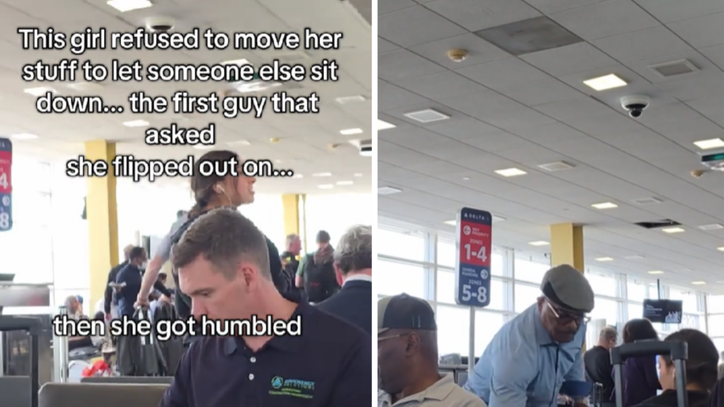 Passenger Confronts Woman Blocking Seat With Bags in Viral Airport Video