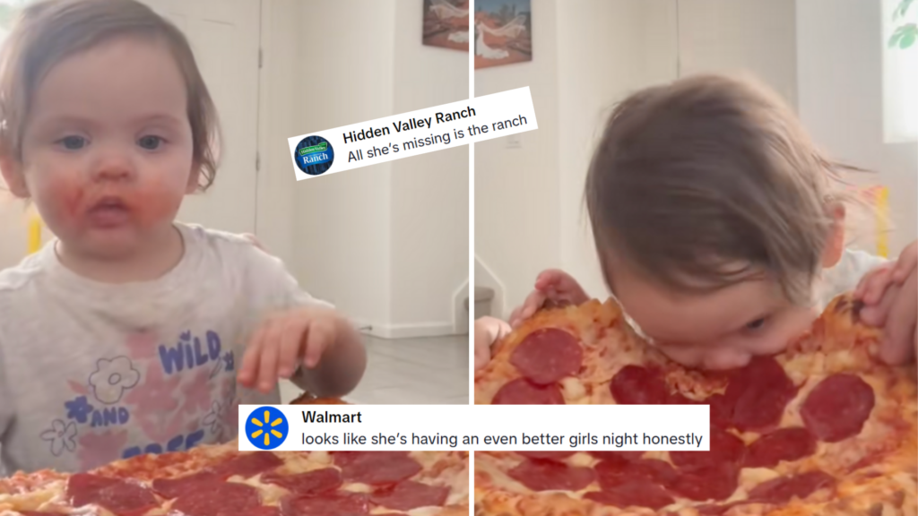 Dad Feeds Toddler Whole Pizza While Mom Is at Girl’s Night and Major Brands Chime In